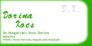 dorina kocs business card